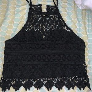 Black crochet top